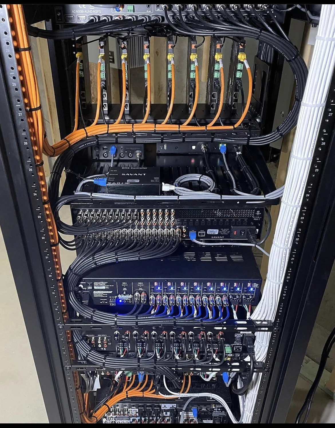 YCOP multi-zone smart-home and audio video equipment rack